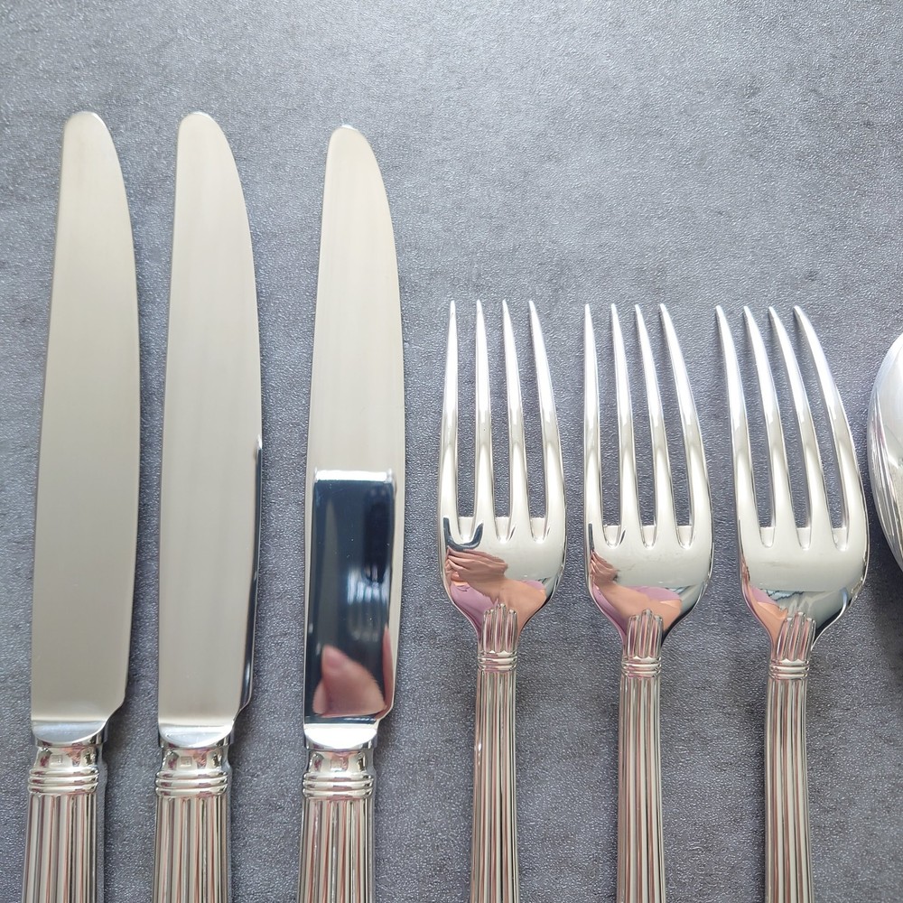 Christofle Aria 9pcs Silverplate Flatware Table Knife Fork Spoon Excellent