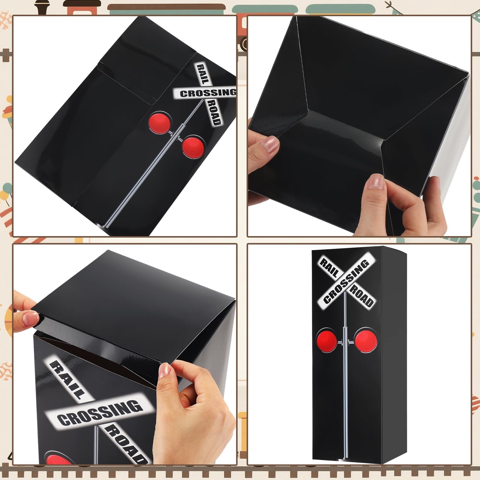 3 Pcs Train Birthday Party Decorations Express Train Backdrop Railroad Aisle ...