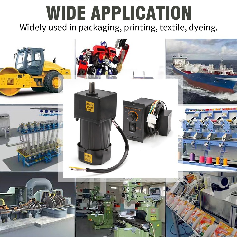 90W AC Gear Motor 110V 135RPM Variable Speed Controller Reducer