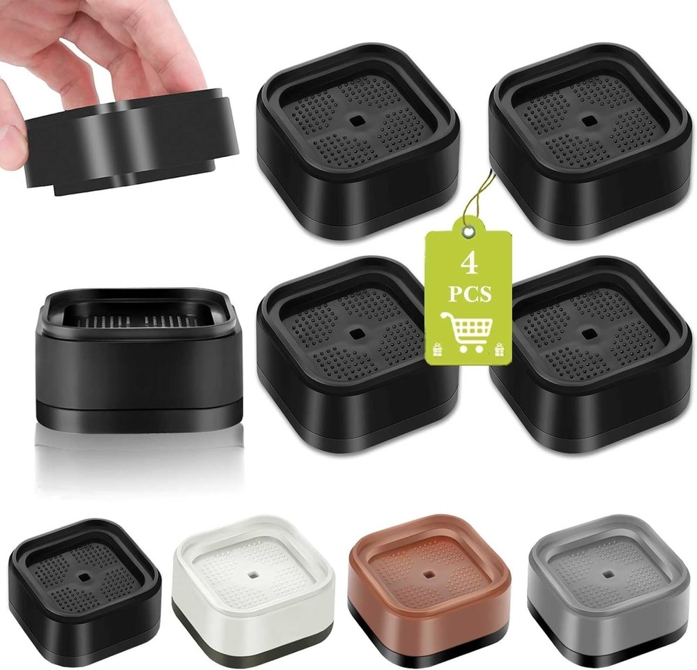 4 Pack Stackable Furniture Risers, Adjustable 1-3 Inch Elevation in Sturdy Black