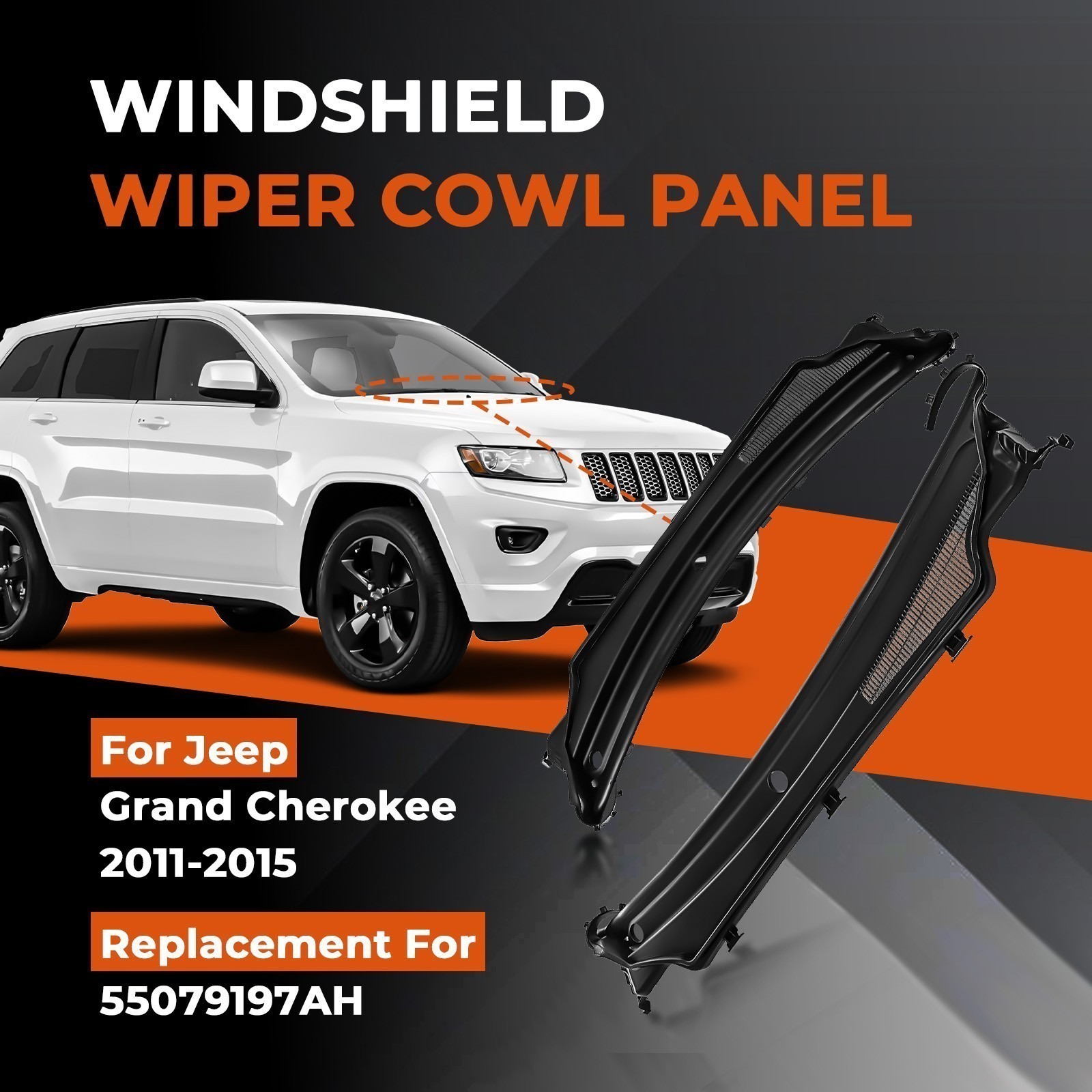 Windshield Wiper Cowl Panel Upper 55079197AH For 2011-2015 Jeep Grand */L