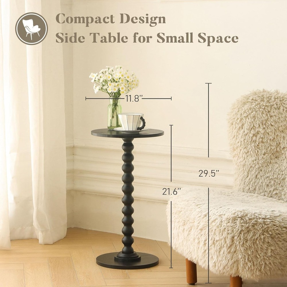 Round Side Table Small Drink Table Small Spaces Modern Accent End Table New