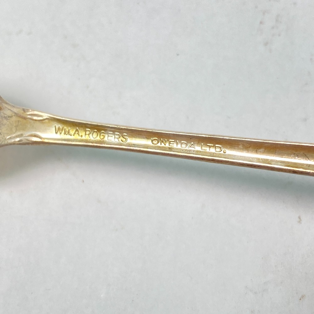 WM A Rogers Oneida Ltd Silverplated Flatware Long Spoon 5.5 Inch