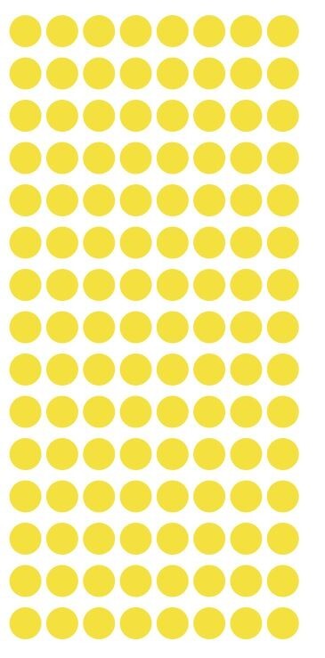 1/4" Light Yellow Dots Round Vinyl Color Code Inventory  1/4 Inch Dot Stickers