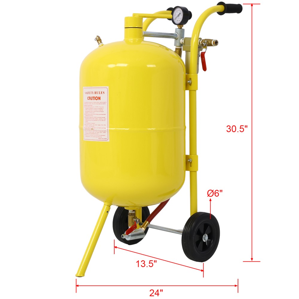 10Gal Pot Sandblaster Kit - 125 Psi Paint & Rust Removal for Any Surface