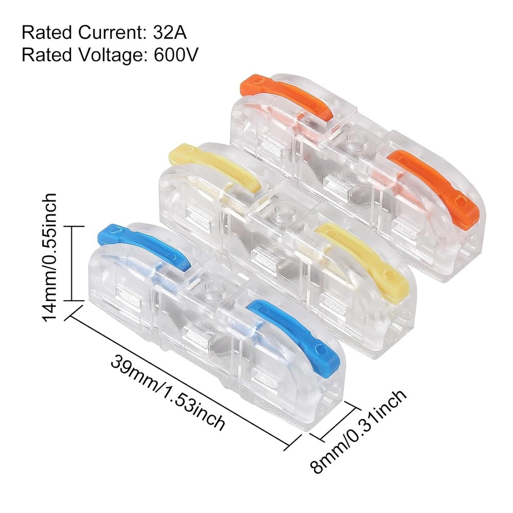 34PCS Lever Wire Connectors,Quick Connect Electrical Splicing Kit for Compact In