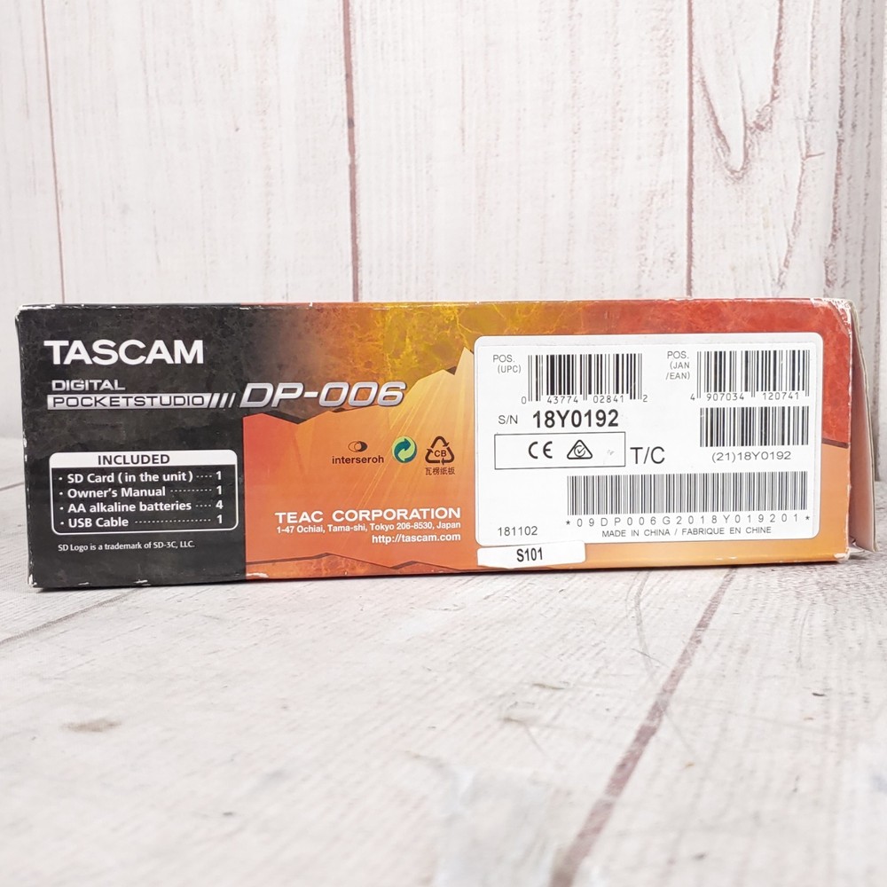 Tascam DP-006 - 6-Track Digital PocketStudio Multitrack Recorder w/ Box - TESTED