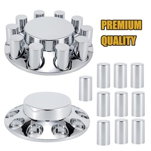 ABS Chrome Plastic Front Axle Cover Kits with 33mm Thread-on 2 Set Flat Top