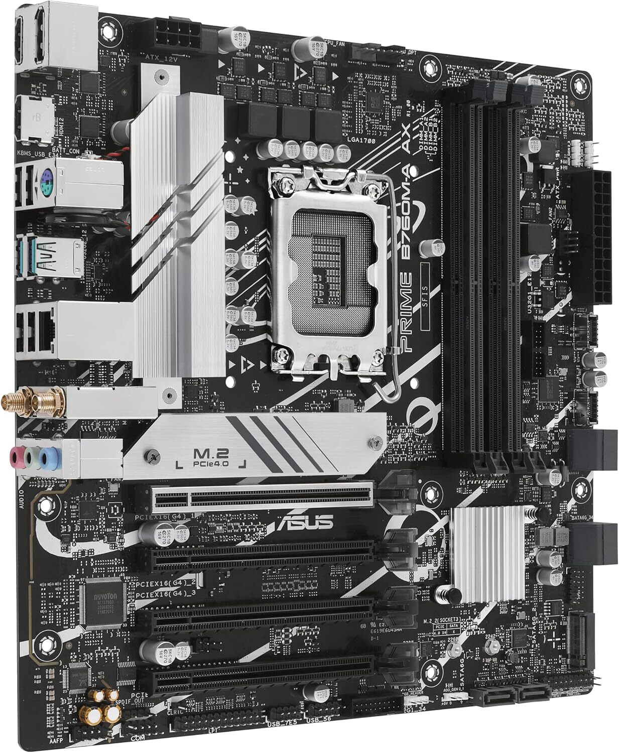 ASUS PRIME B760M-A AX Intel B760 LGA 1700 MicroATX Desktop Motherboard