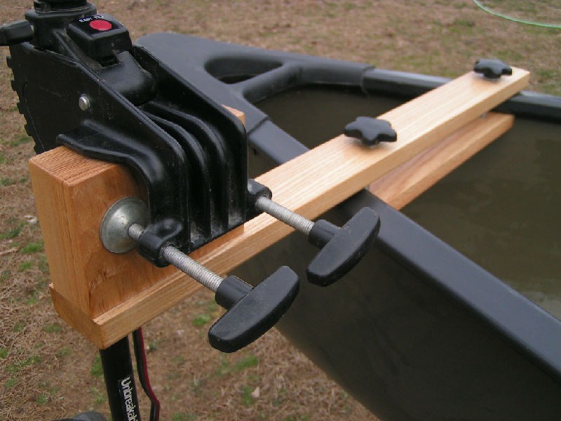 Canoe trolling motor mount - Solid Ash Natural Finish