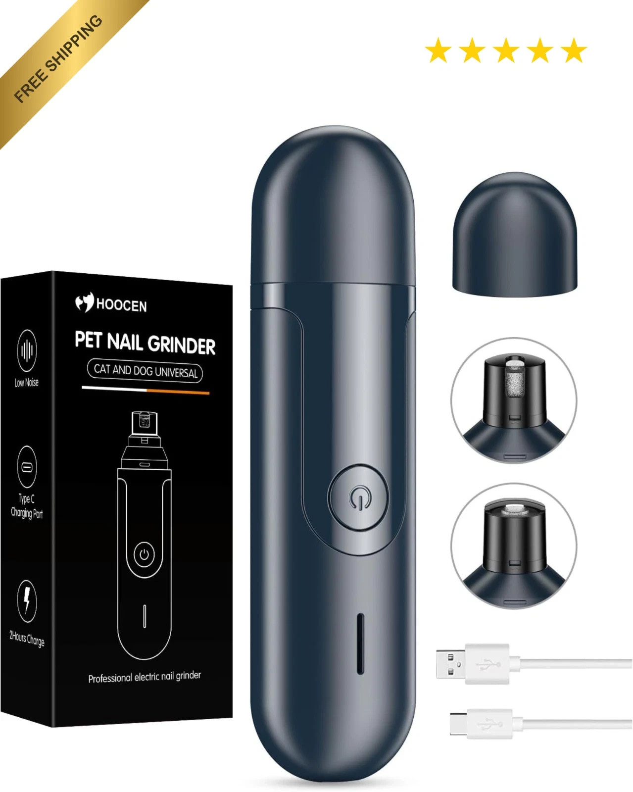 Upgraded Silent Groom Pro Nail Grinder Heusom Silent Grind Pro for Dogs Nail NEW