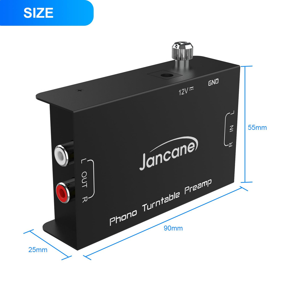 Phono Turntable Preamp, Phonograph Preamplifier with RCA Input, RCA/TRS Outpu...