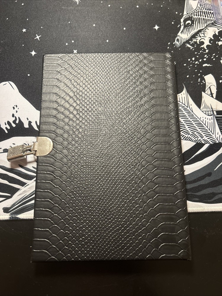 Hand Crafted Azure Dragon King Cobra Leather Notebook