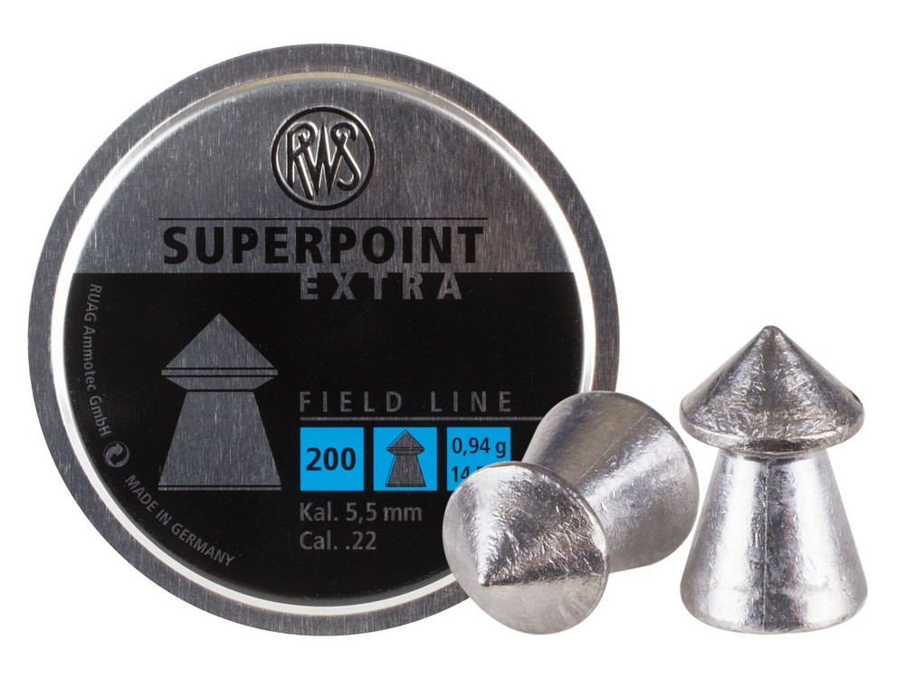RWS 200 Count SUPER POINT EXTRA Pointed 5.5mm .22 Caliber Pellets GERMANY