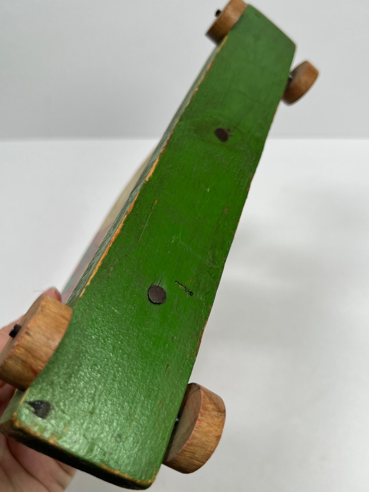 Antique Folk Art Circus Elephant Pull Toy hand painted primative