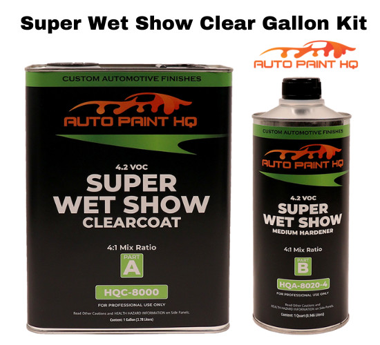 Super Wet Show Clear Coat Gallon + Quart Act 4:1 Mix Ratio Clearcoat Kit