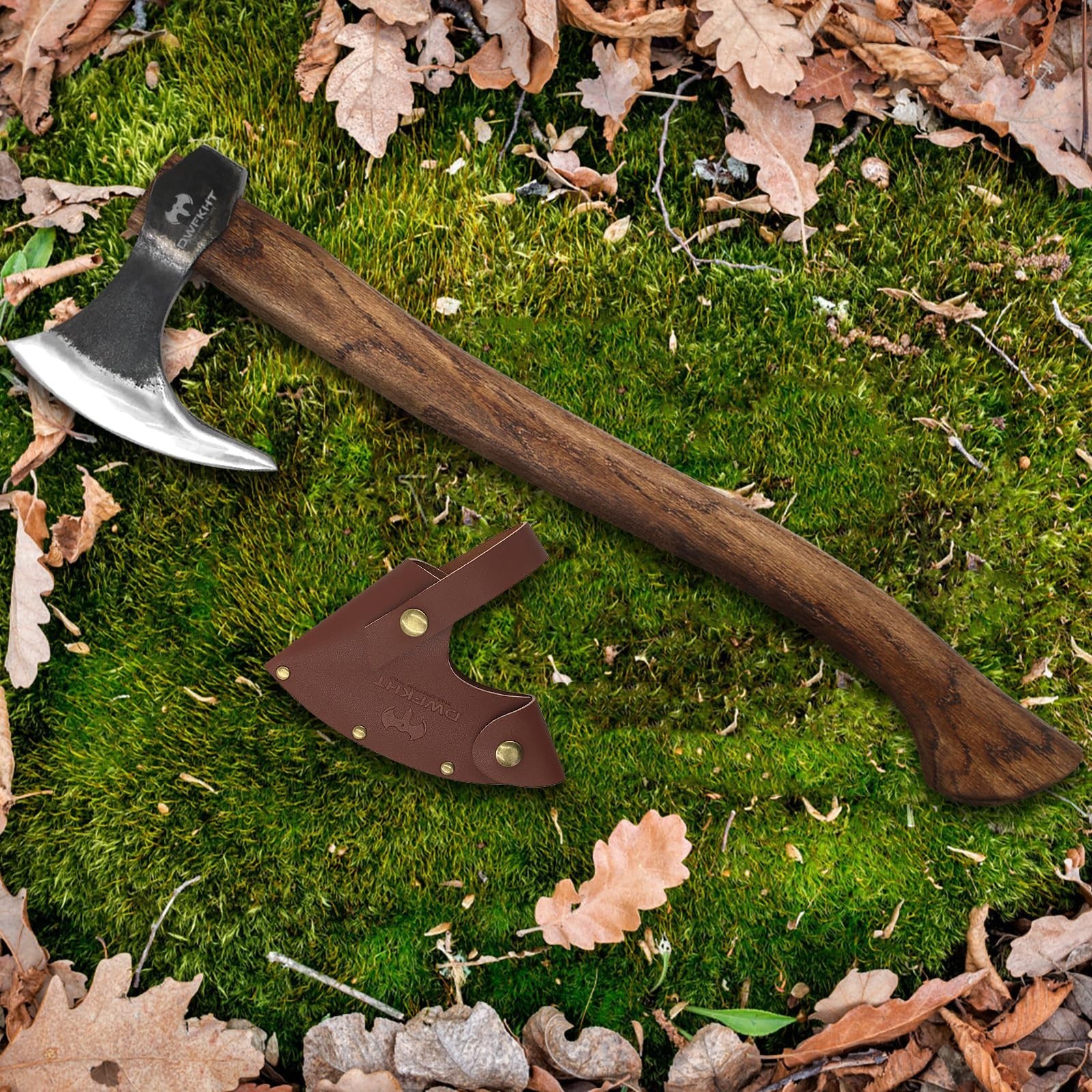 20.5" Viking Axe, Hand-Forged High Carbon Steel Tomahawk Axe, Viking Bearded ...