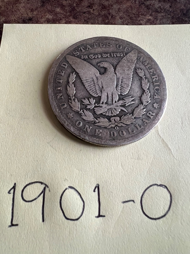 1901 o morgan silver dollar