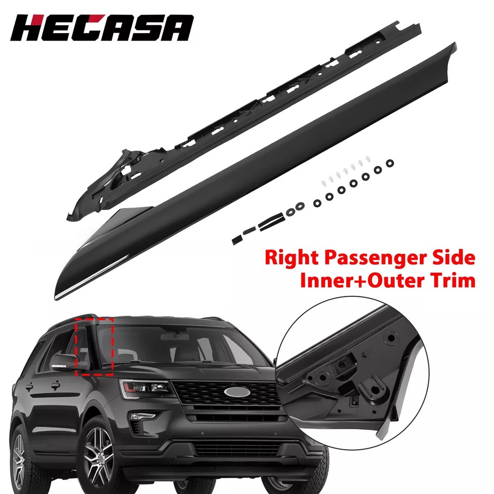 Right Side Windshield A-Pillar Molding INNER OUTER Trim For 11-19 Ford Explorer
