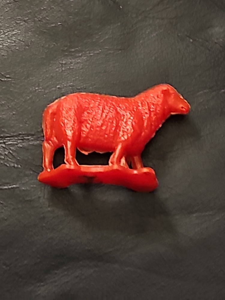 Processed Plastic Sheep Red Unbranded- 2 Inx 1 Ib