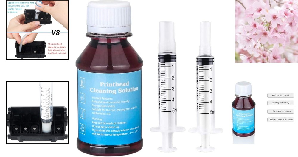 Inkjet Printhead Cleaning Solution (100ml) - Compatible with Multiple Models