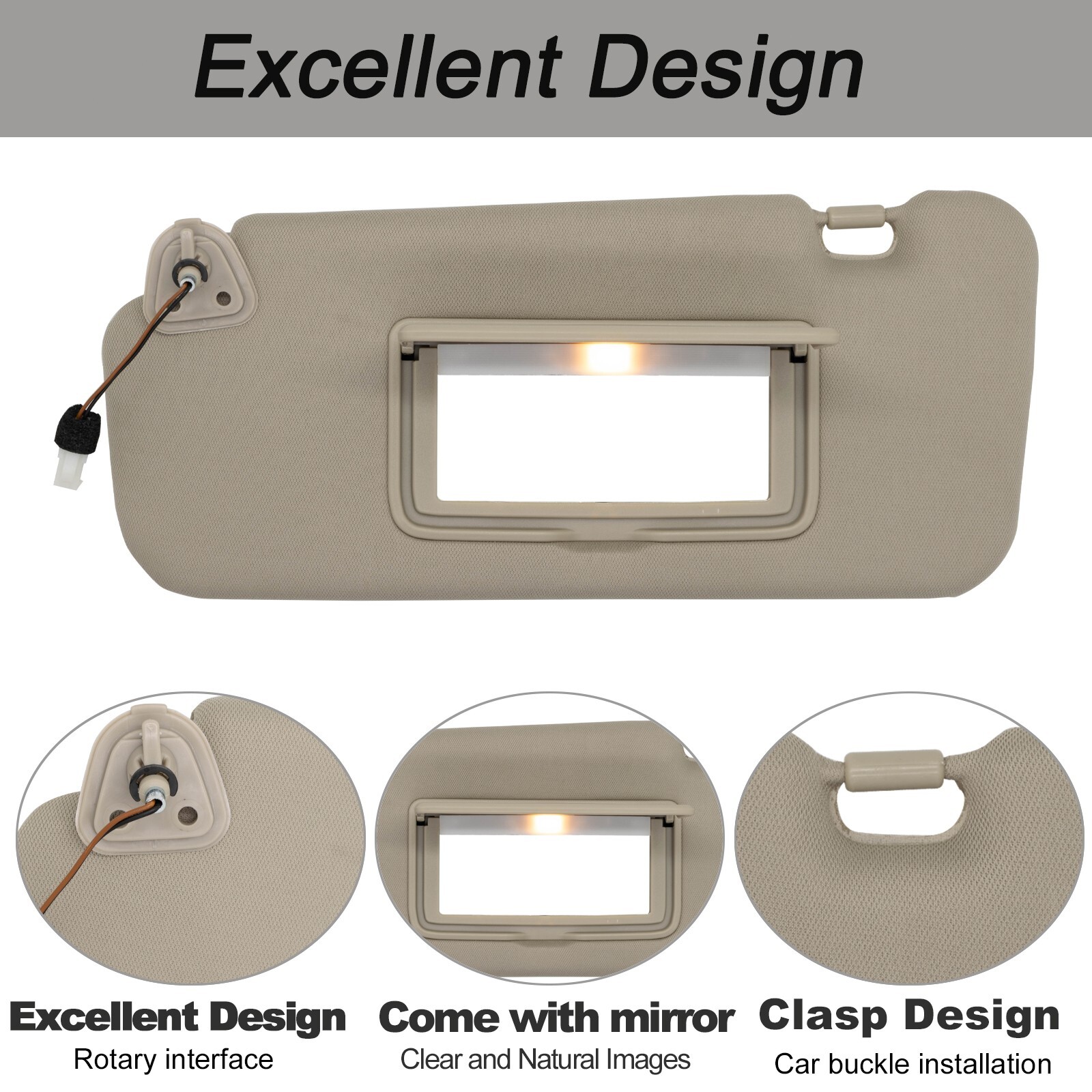 Left Driver Side Sun Visor W/ Light Fits for Nissan Murano2009-2014 96401-1AA1B