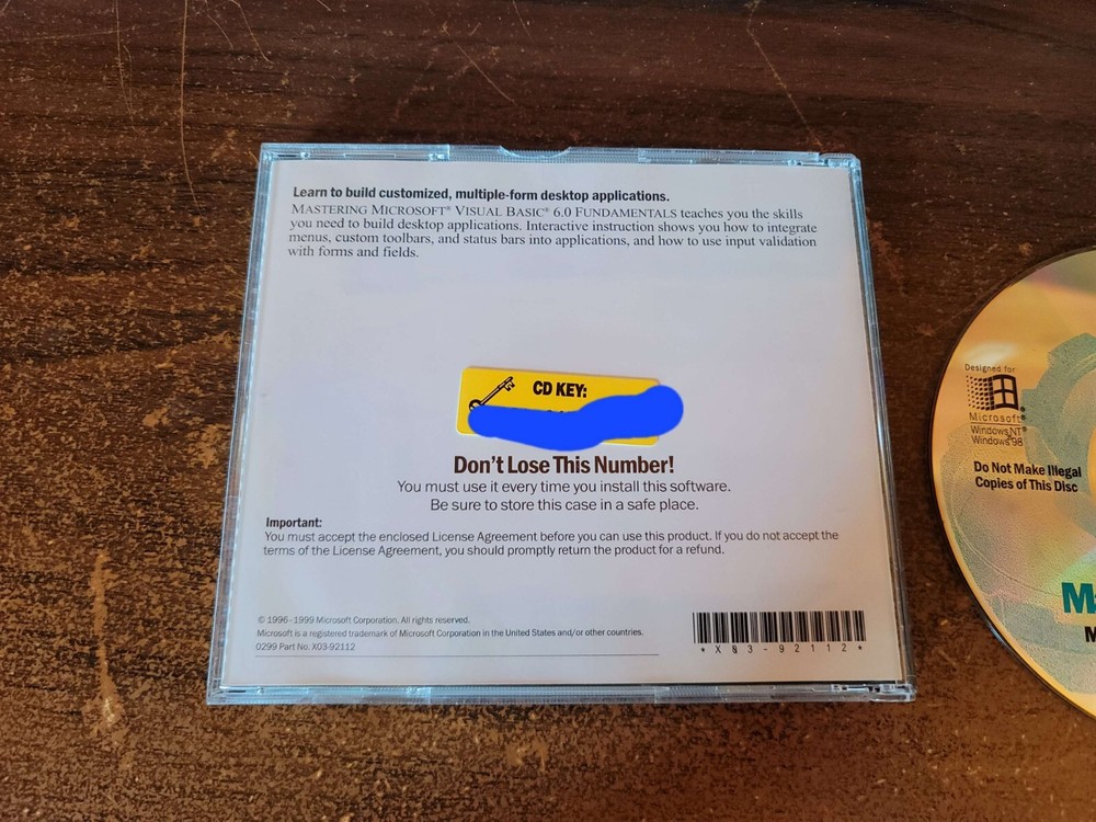 Mastering Microsoft Visual Basic 6.0 Fundamentals Disc and Key