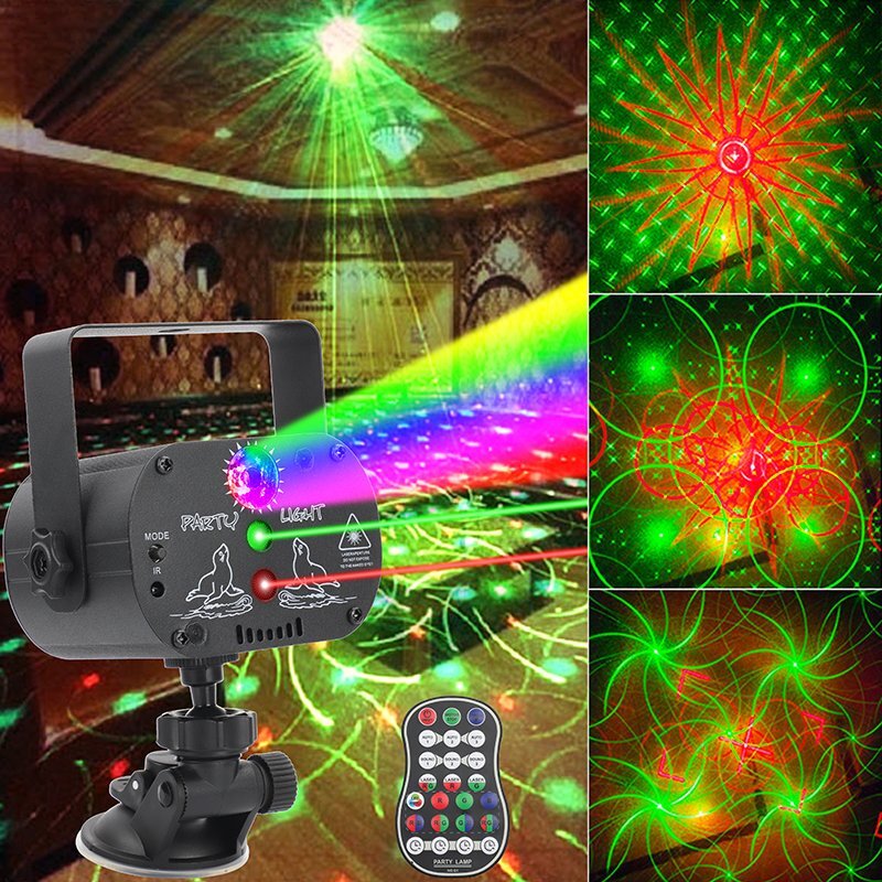 1024Pattern DJ Disco Stage Party Lights Laser Light RGB Strobe Projector &Remote