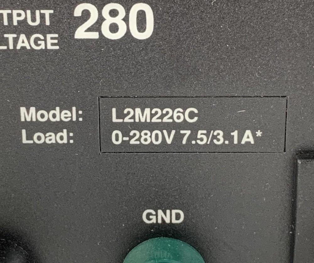 Warner Electric L2M226C Powerstat Variable Autotransformer - Tested
