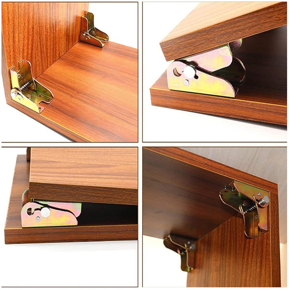 4PCS Folding Bracket Locking Hinges 90° Self Lock Table Leg Support Zinc