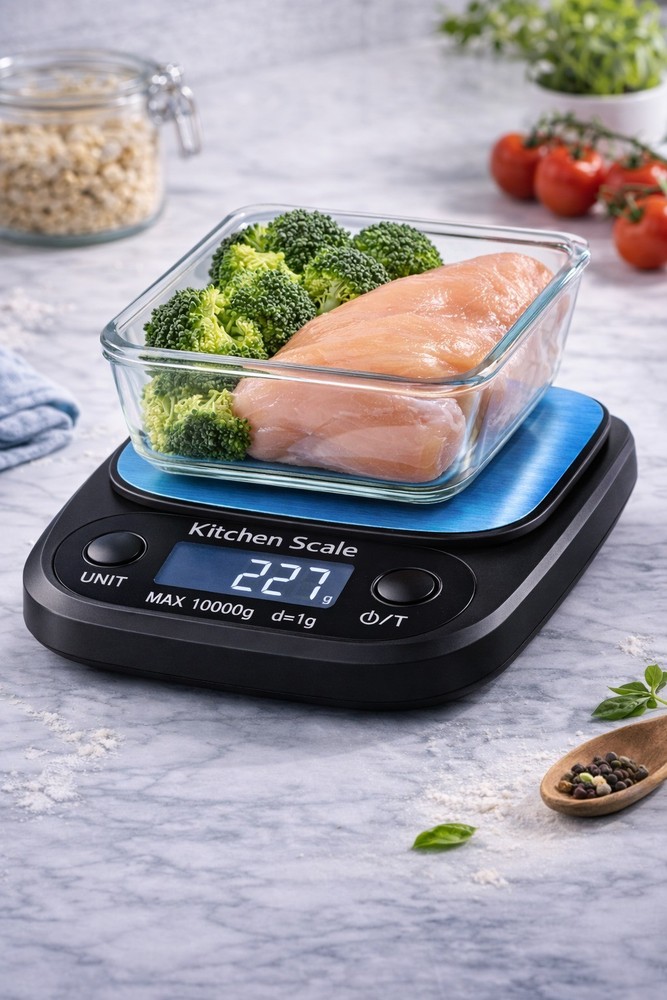 Accurate Digital Kitchen Scale 10kg Capacity 1g Precision LCD Tare Function