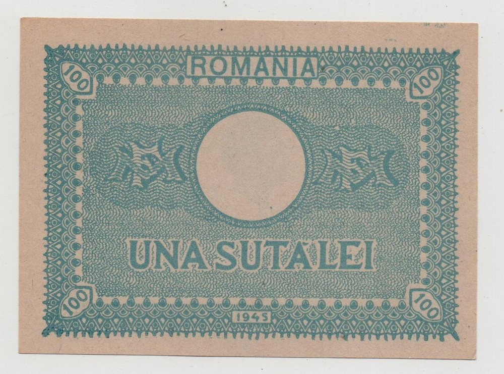 ROMANIA 100 LEI 1945 PICK 78 UNC