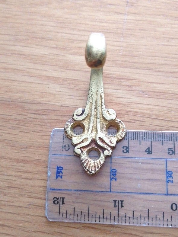 Vintage Solid Brass Coat Hook Art and Crafts