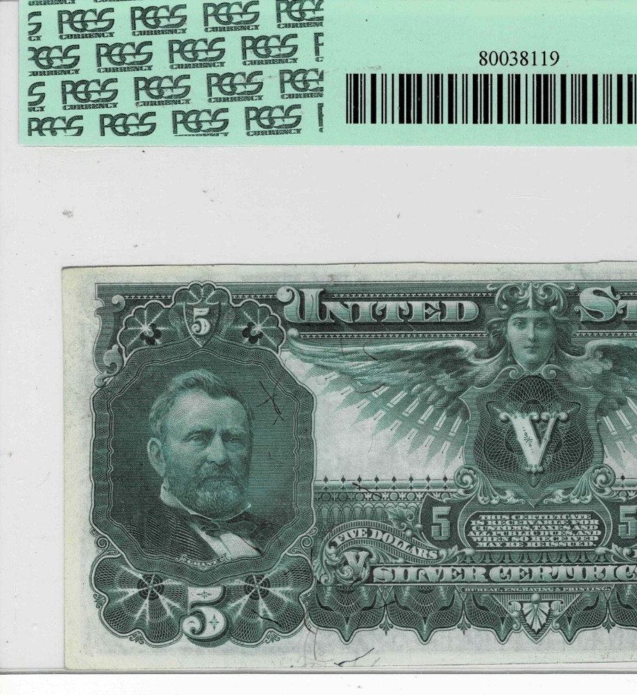 1896 $5 Silver Certificate 'Educational' note--fr.268--PCGS UNC 63 PPQ
