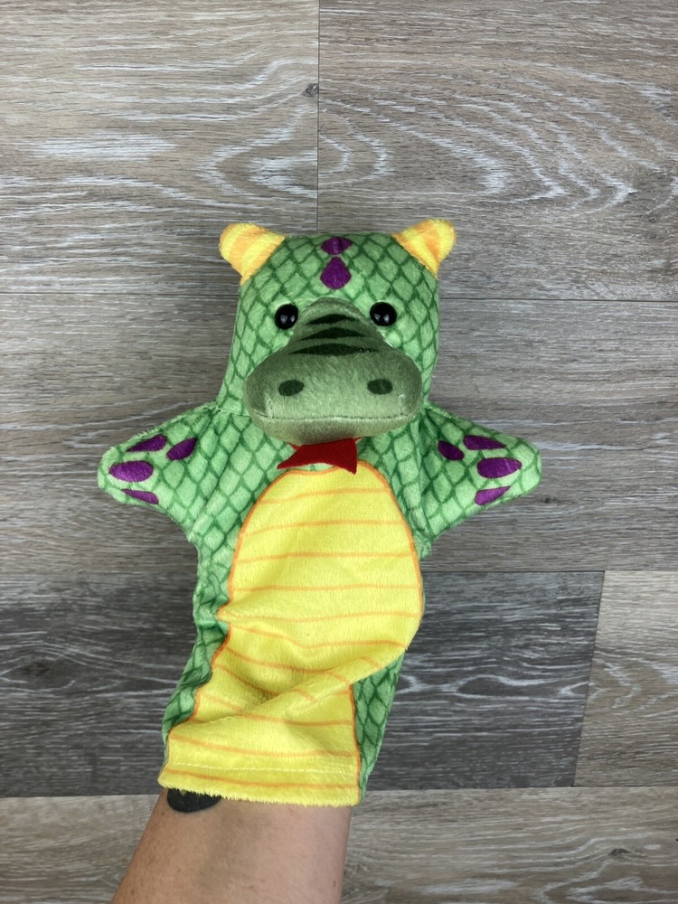 Dragon Hand Puppet Green 9” Long