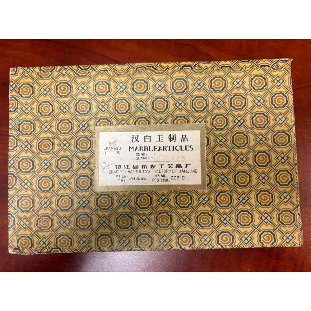 Vintage Chinese Marble Panel Folding Table Screen 5 Panel Wood Frame