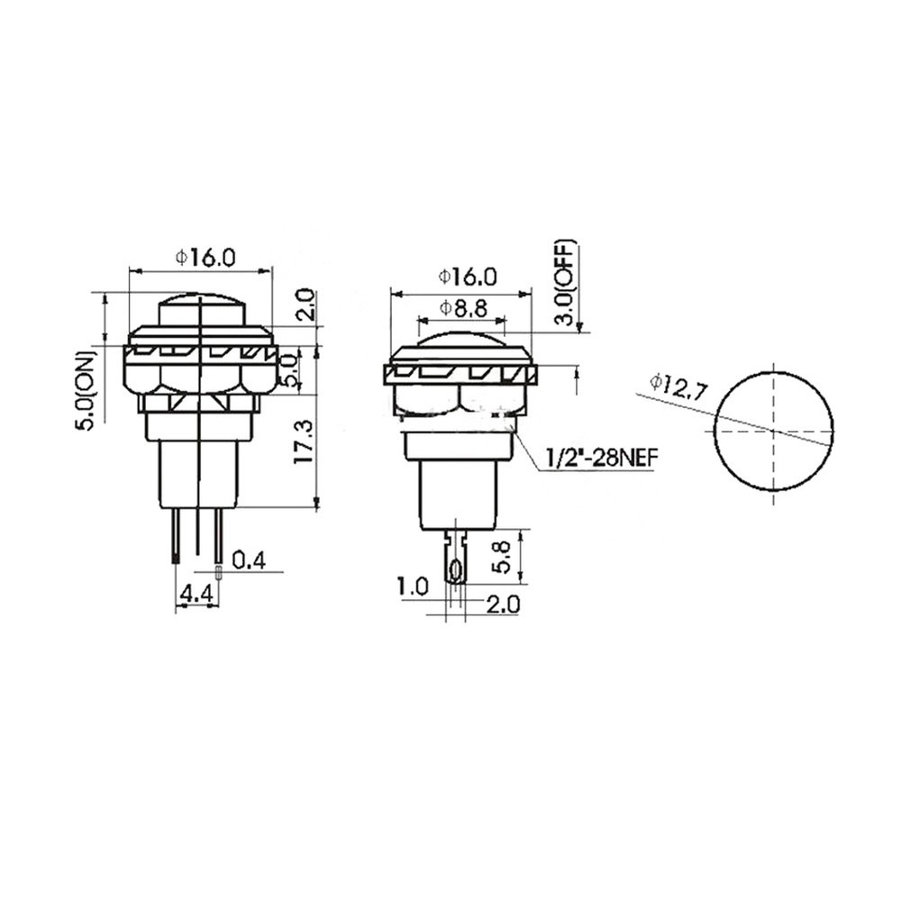 20pcs 12mm Threaded Green Cap Latching Push Button Switch ON-OFF