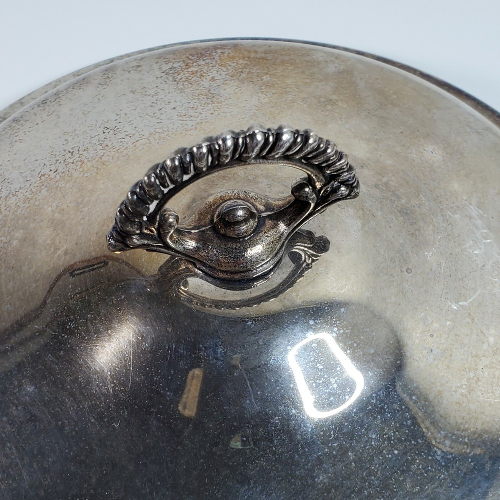 Rogers Silverplated Lid ONLY 9.5" Round Regal Handle Tarnish Stained Replacement