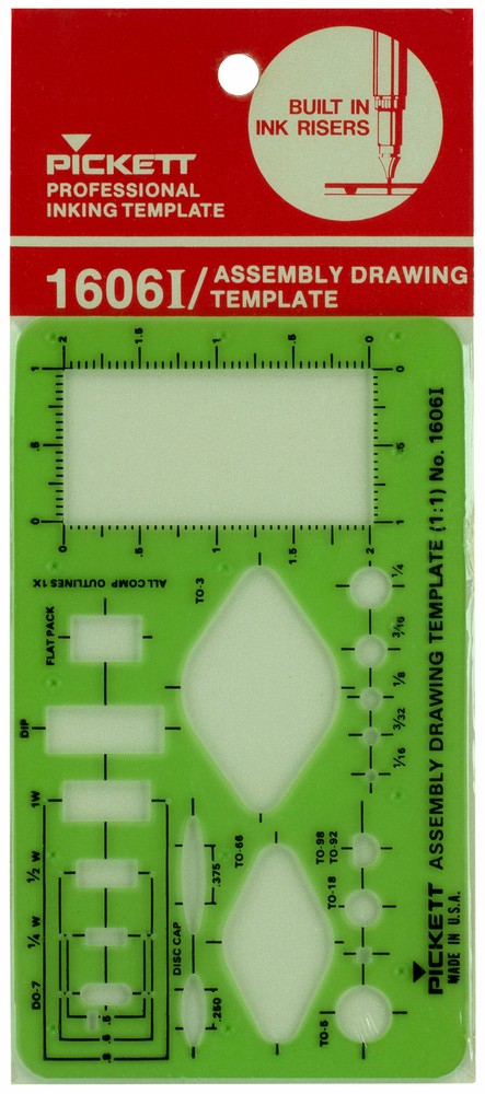Pickett Professional Inking Template Assembly Drawing Template 1:1 Ratio