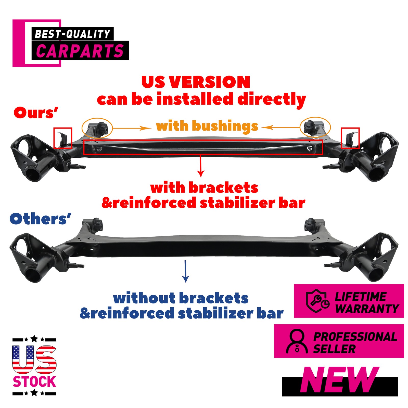 Rear Axle Subframe Suspension Crossmember for Toyota Corolla Matrix 2002-2007