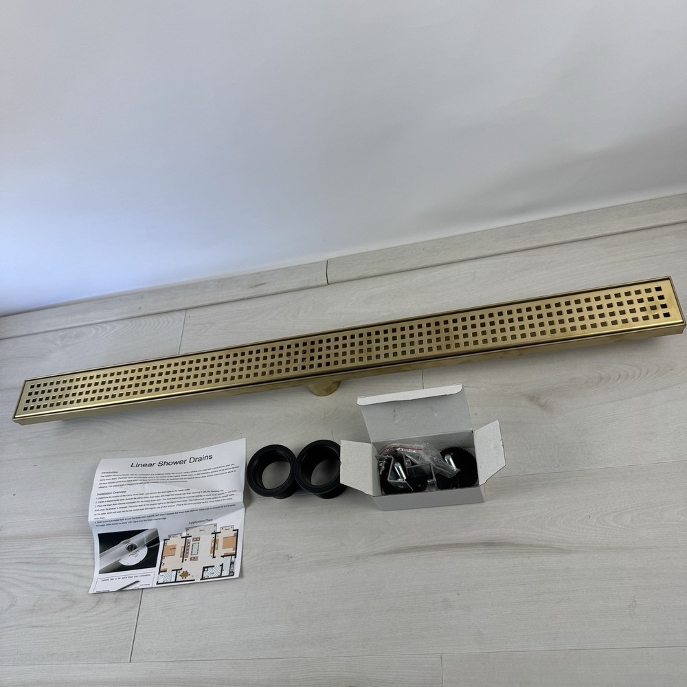 36 Inch Linear Shower Drain Rectangular Floor Drain with Accessories Square Hole