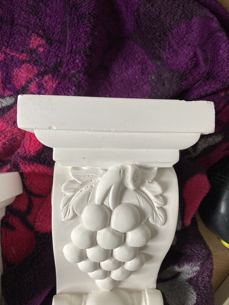3 Victorian Style Grapes Vine Design Plaster Corbels