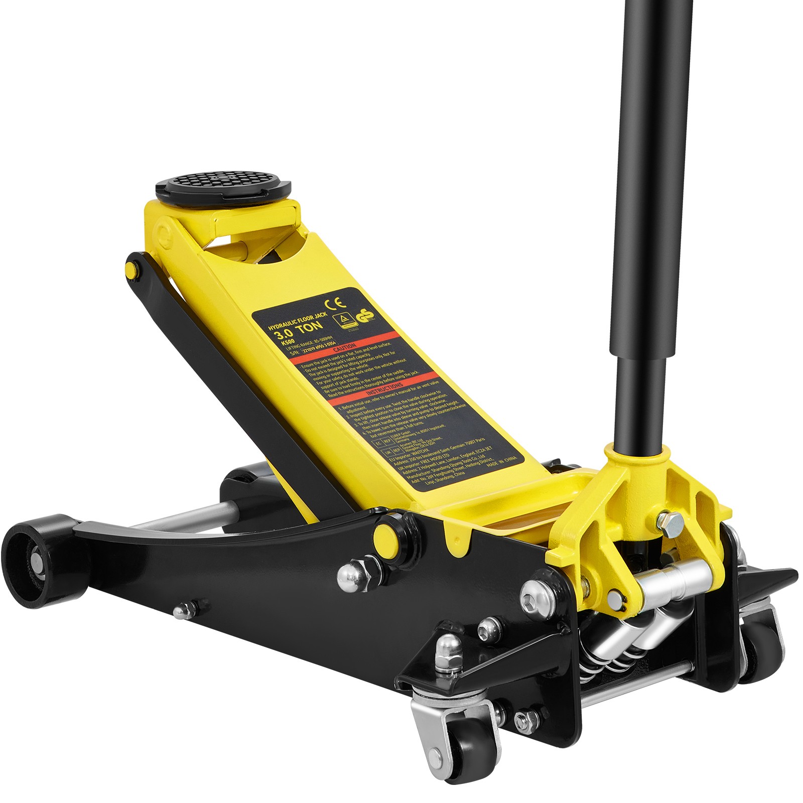 Low Profile Floor Jack 3 Ton Heavy Duty Steel Car Jack w/Dual Piston Rapid Pump