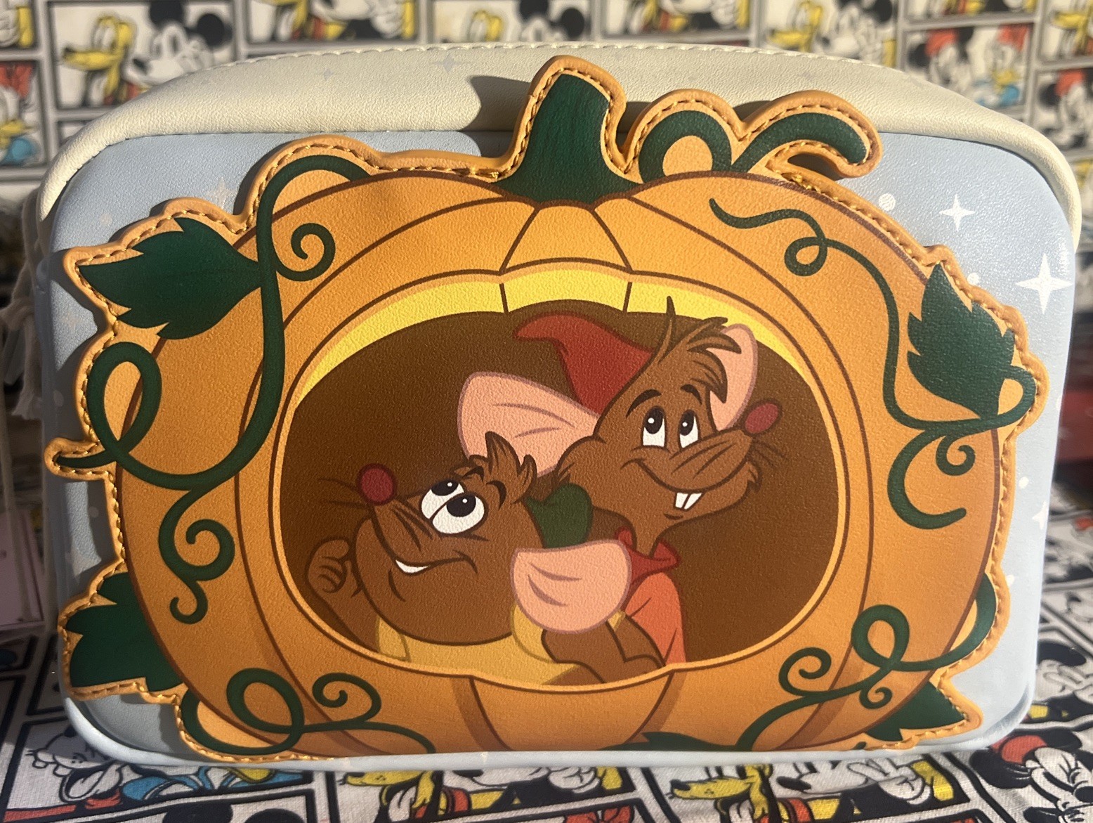 Loungefly Disney Cinderella Jaq & Gus Pumpkin Cosmetic Bag NWT2025