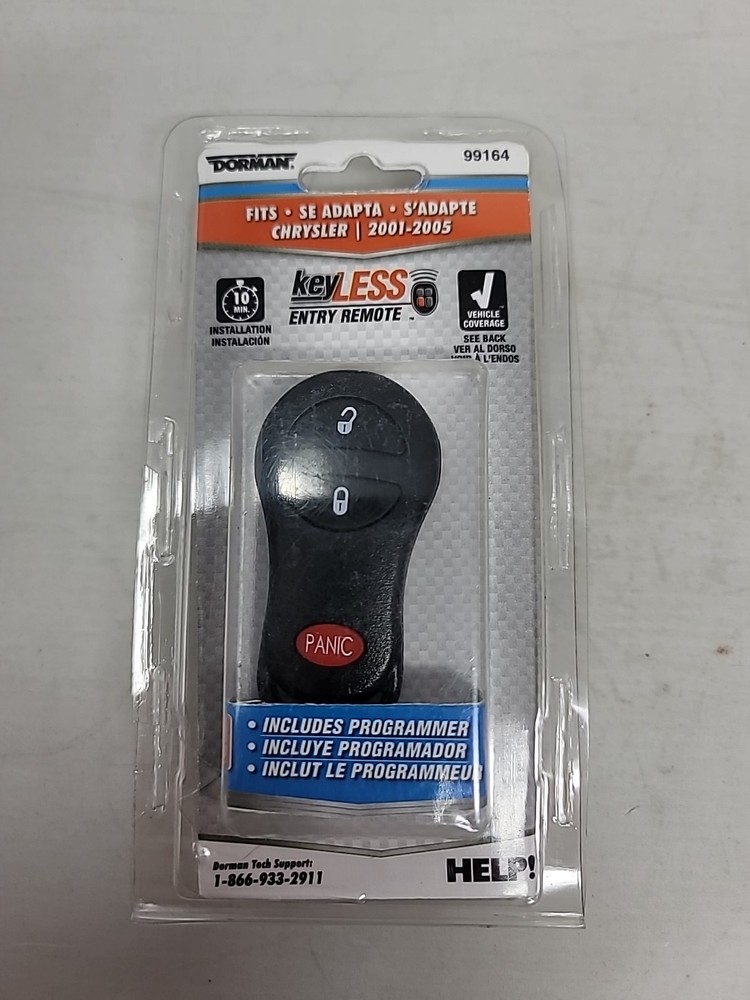 Dorman 99164 Black Keyless Entry Remote 3 Button Compatible Fits Chrysler
