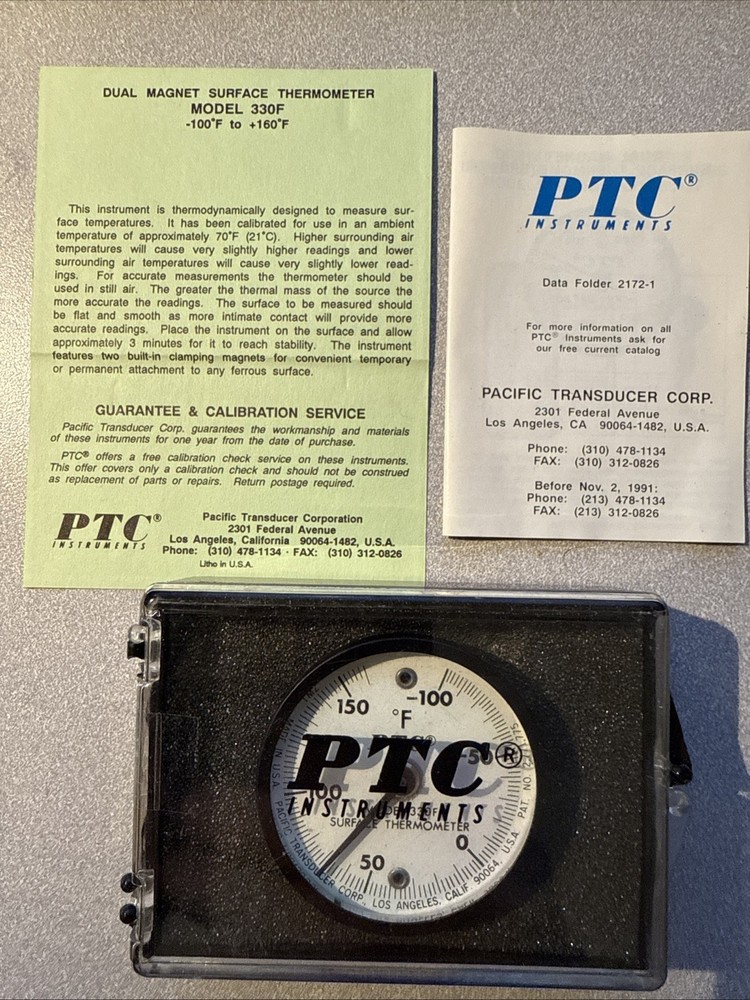 PTC INSTRUMENTS MODEL 330F SURFACE THERMOMETER NEW   -100 to 160F