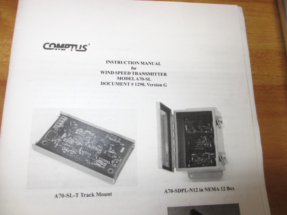 Comptus A70-SL0-T/E *NEW* Wind Speed Transmitter Anemometer 0-100mph