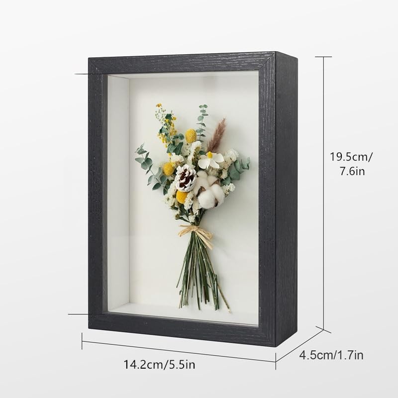Shadow Box Frame 5x7 Deep Display Case Wedding Memory Decor Real Front