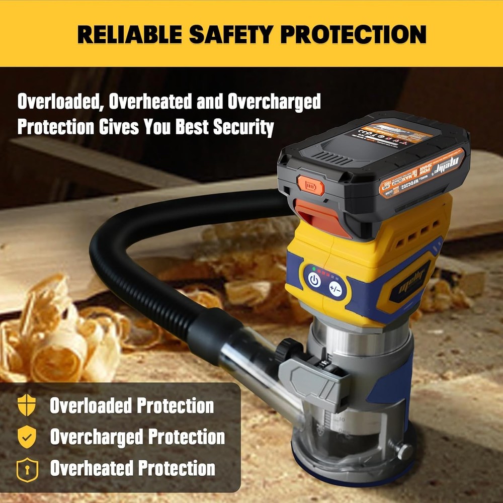 Cordless Brushless Compact Router,Compatible with Dewalt 18V Battery(Bare Tool),