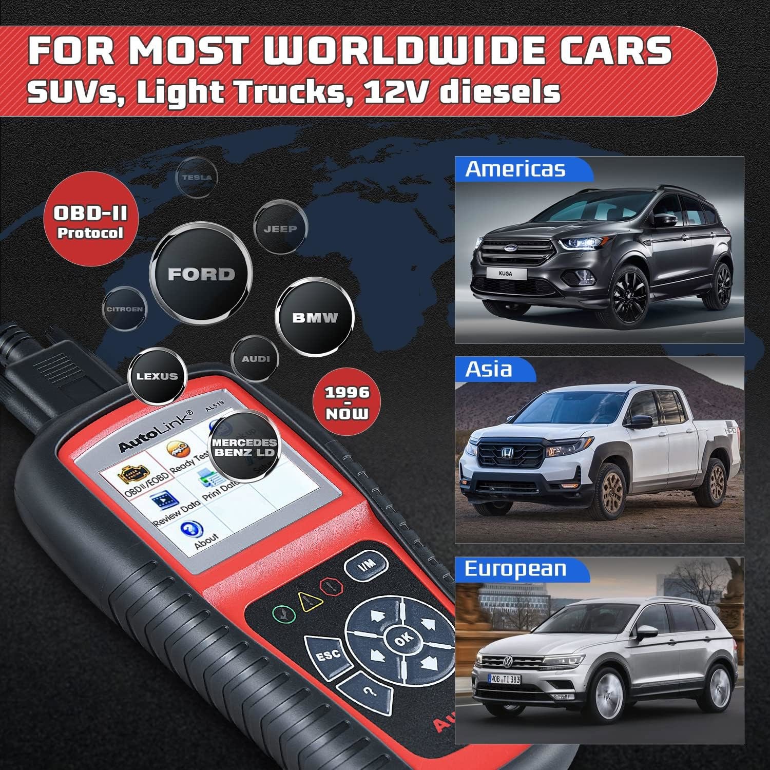 2025 Autel AutoLink AL519 OBD2 Scanner Car Diagnostic Code Reader Up from AL319